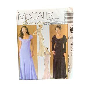 McCalls Evening Elegance Dress Pattern 4296 Size 12-14-16-18 uncut